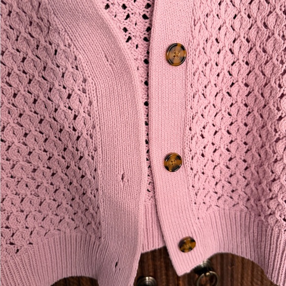 Elegant Lavender Knit cropped Cardigan - Picture 4 of 4